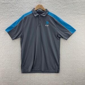 AT&T Polo Shirt Mens XLT Gray Uniform Employee Cell Phone Internet Workwear